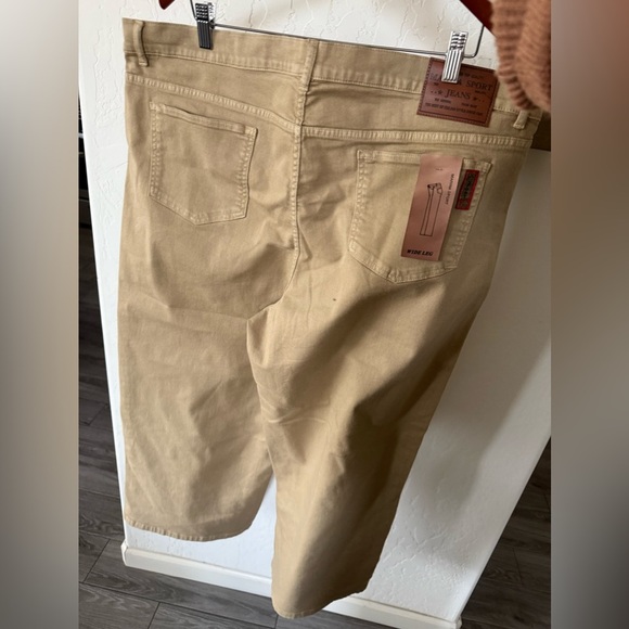 Marina Sport|Women’s plus size wide leg tan khaki jeans in size 24•••NWT,Boho - Picture 7 of 16